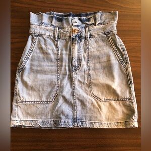 Free People Paper Bag Waist Denim Skirt